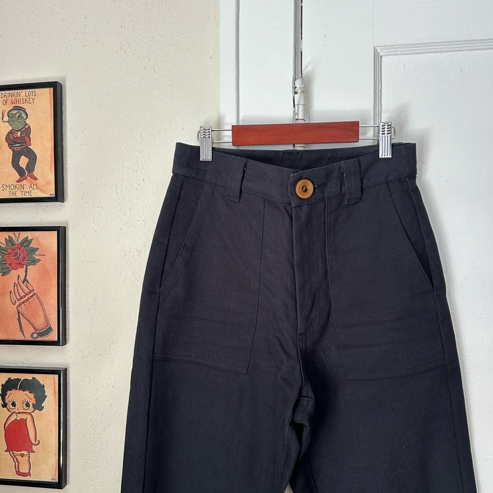 Beaton Linen Utility Pant - Black - Picture 2 of 4